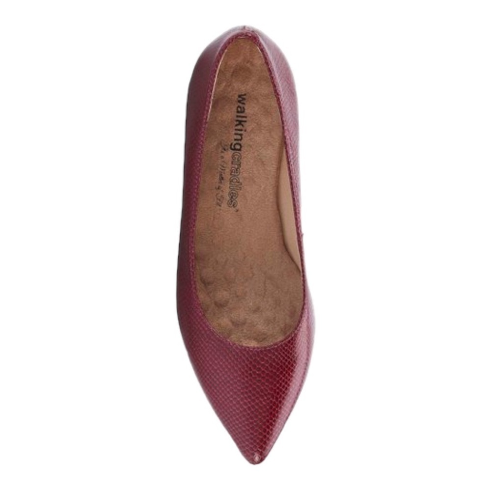 Walking Cradles Wine Reece Leather Flat - Women - Picture 3 of 14